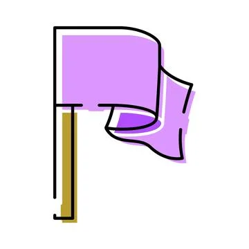 Purple flag waving vector icon design Illustrazione stock