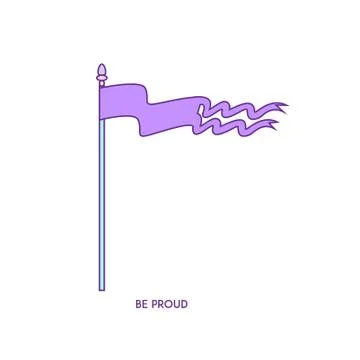 Purple flag on a white background Stock Illustration