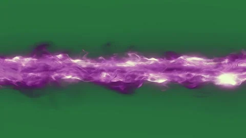 A purple flame on green background and fire smoke with white lines flames Stock Footage 336856128