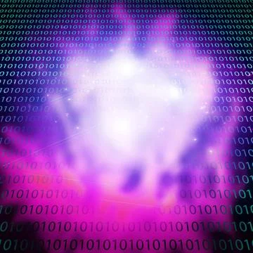 Purple flame Purple flame on binary background. Copyright: xZoonar.com/Bru... 写真素材