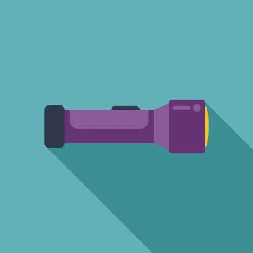 Purple flashlight casting light beam in the dark Stock Illustration