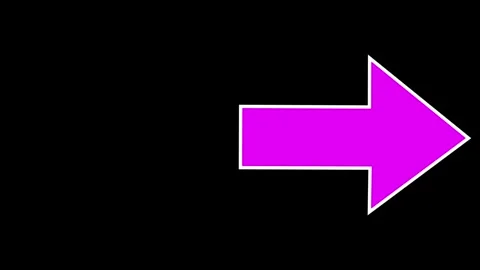 Purple flat moving arrow on black background. Abstract directional arrow an.. Stock Footage 293555617