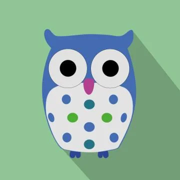 Purple Flat Owl Stock Illustration