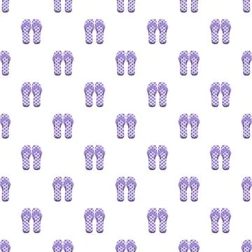 Purple flip flop seamless pattern for summer vacation Stock Illustration