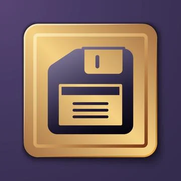 Purple Floppy disk for computer data storage icon isolated on purple background Stock Illustration