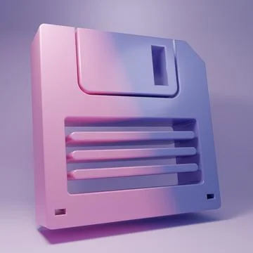 Purple Floppy disk for computer data storage icon isolated on purple backgr.. 库存插图