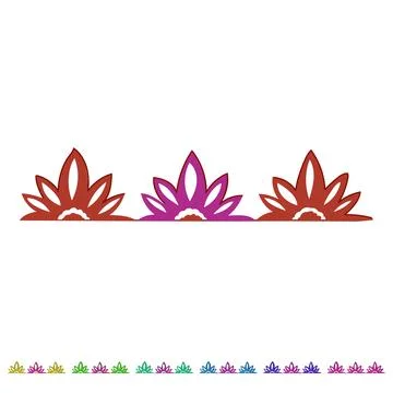 Purple floral border design vector decorating an edge graphic イラスト素材