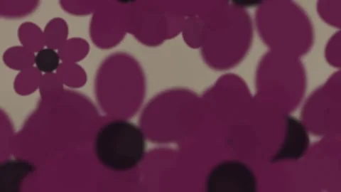 Purple floral pattern on beige background. 2d animation Stock Footage 345711603