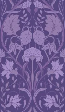 Purple floral pattern. Stock Illustration