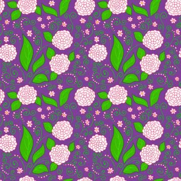 Purple Floral Pattern Stock Illustration