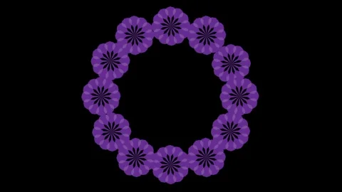 Purple floral round frame Stock Footage 249396609