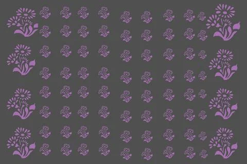 Purple Floral Seamless Pattern Stock Illustration