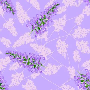 	Purple floral seamless pattern. Soft and loving Stock Illustration
