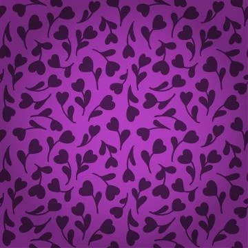 Purple floral seamless pattern. Vector template. Stock Illustration