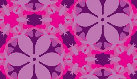 Purple Floral Shapes Pattern Stock Illustration