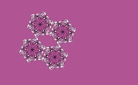 Purple Floral Vector Pattern on Solid Background Stock Illustration