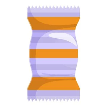 Purple flow pack with orange stripes for candy Stock Illustration
