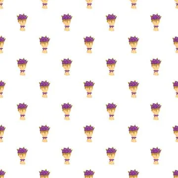 Purple flower bouquet pattern for romance occasion Stock Illustration