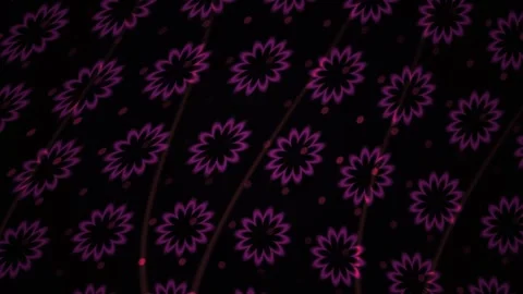 Purple Flower Pattern Abstract Motion Background Loop Stock Footage 343752377