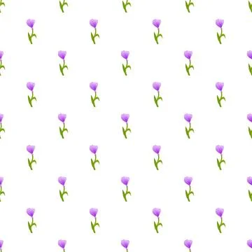 Purple flower pattern on white background for spring Stockillustratie