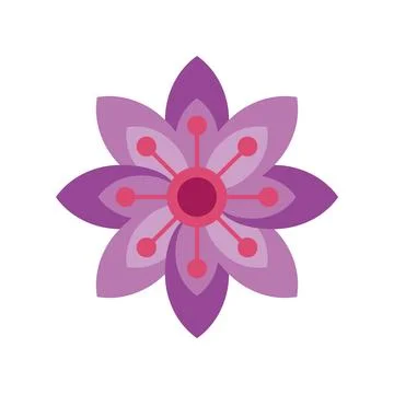 Purple flower simple graphic vector icon design Stock Illustration