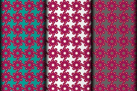 Purple flower style vector eps pattern design. Stock Illustration