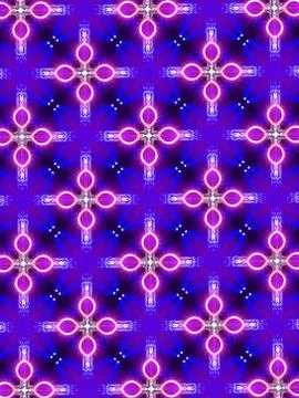 Purple flowers abstract geometric pattern Stock Illustration