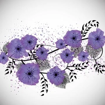 Purple flowers background Stock Illustration