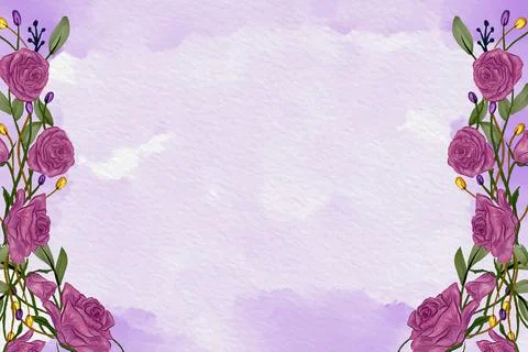 Purple Flowers Background Vector Stock Illustration