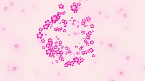 Purple flowers in circle shape formation,can use for  any romantic purpose Stock Footage 134517509