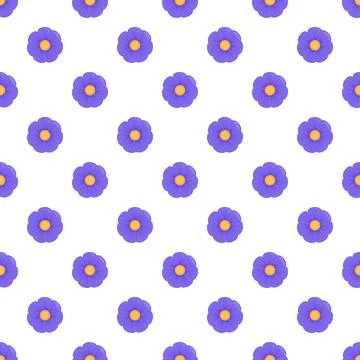 Purple flowers creating a seamless flat pattern background Illustrazione stock