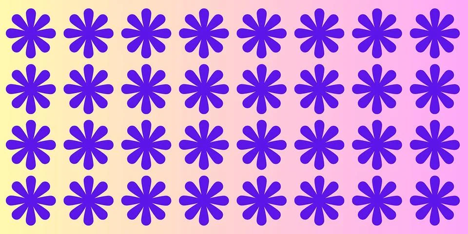 Purple flowers pattern on gradient background Stock Illustration