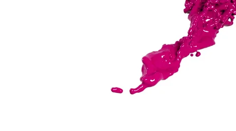 Purple fluid splash in motion. in slow motion. Colored paint Stock Footage