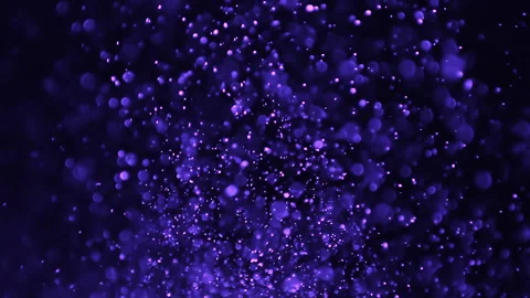 Purple flying particles with bokeh effect on black background Stock Footage 240848021