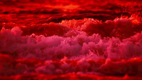 Purple foaming waves Stock Footage 154191539