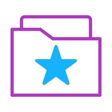 Purple Folder With Blue Star Icon Vector Design Stock-Illustration