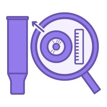 Purple Forensic Ballistic Shell Analysis Icon. Vector Illustration. Individ.. Stock Illustration