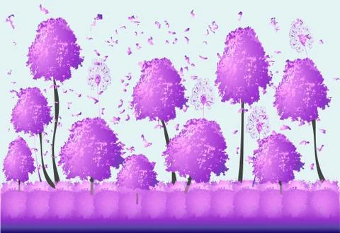 Purple forest, Stock Illustration