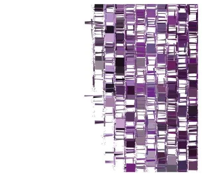 Purple fragmented abstract pattern over white Illustrazione stock