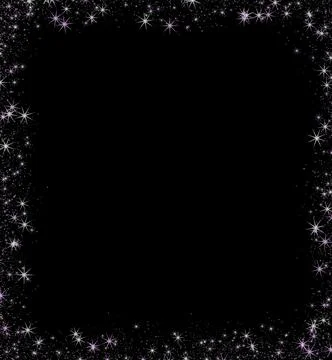 A purple frame made of particles and stars. Overlay the frame effect. Stock Illustration