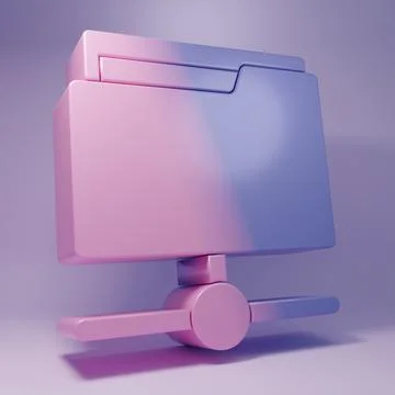 Purple FTP folder icon isolated on purple background. Software update, tran.. 스톡 일러스트