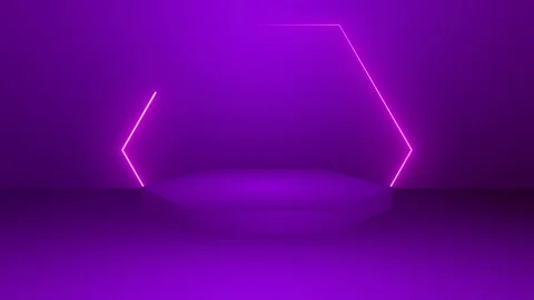 A Purple Futuristic Hexagonal Podium Stock Footage 317130349