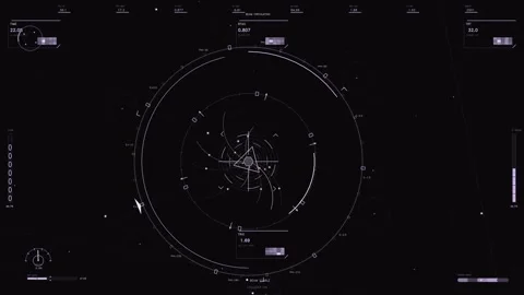Purple futuristic HUD interface with tactical telemetry data and circular p.. Stock Footage 334090590