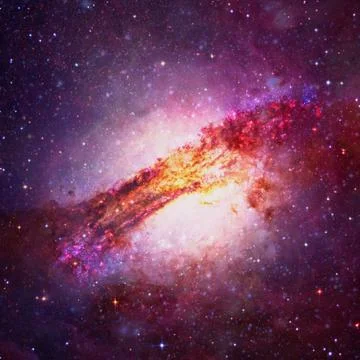Purple galaxy in outer space. Elements of this image furnished by NASA Stock Illustration