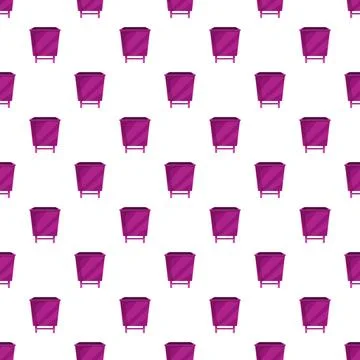 Purple garbage bins repeating pattern for waste Stock Illustration