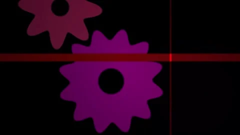 Purple gears on black background. Stock Footage 335374596