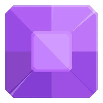 Purple gem icon cartoon vector. Crystal stone Illustrazione stock