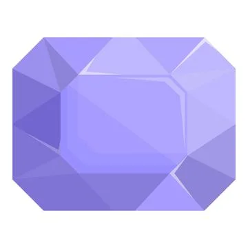 Purple gem icon cartoon vector. Crystal stone Stock Illustration