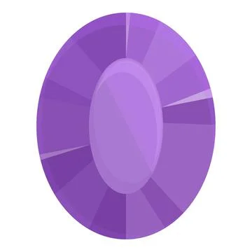 Purple gemstone icon cartoon vector. Gem stone Stock Illustration