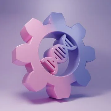 Purple Genetic engineering icon isolated on purple background. DNA analysis.. Illustrazione stock